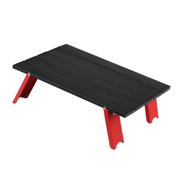Lille Udendørs Foldbart Bord Aluminium Legering Bærbar Camping Foldbart Bord til Strand Picnic Sort Rød