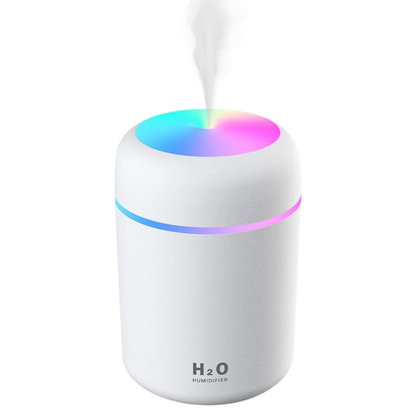 300ML Mini USB-luftfukter med nattlys Tåkeluftfukter for rom og kontorpult