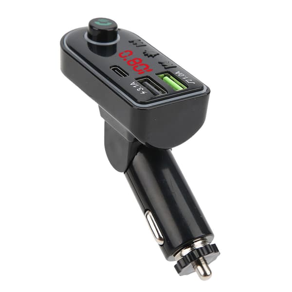 FM-sändare MP3 Bluetooth 5.0 Digital Display Interiör Färgglad Stämningsbelysning Handsfree-samtal