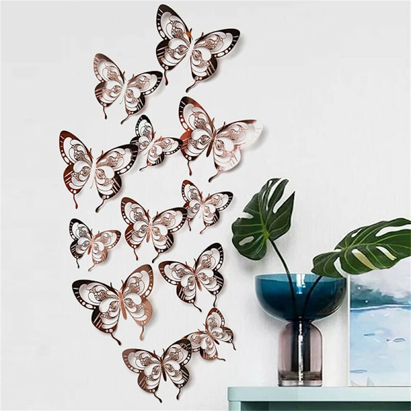 Soveværelse kreative wallstickers ?? personlighed lounge seng?? 3D farve stereo sommerfugl ikon