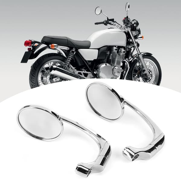 Runda Backspeglar Galvaniserad Styrsidospegel 8mm 10mm Gängad Motorcykelmodifiering
