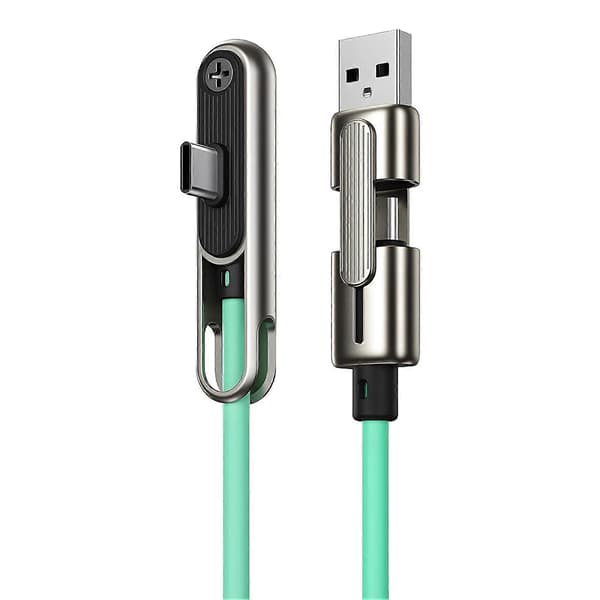 240W USB-C snabbladdningskabel – med vikbart stativ och 480 Mbps synkronisering – för bärbara datorer och surfplattor[ht] Blue
