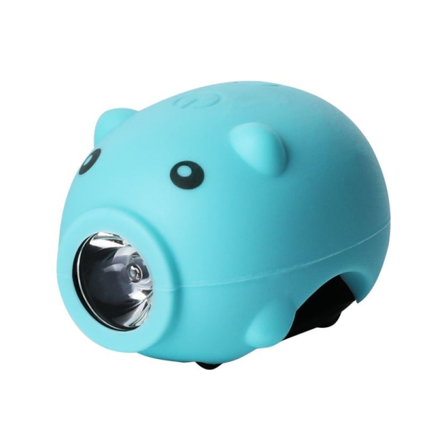 Cykeltilbehør USB genopladelig børnecykellygte Piggy-forlygte (blå)