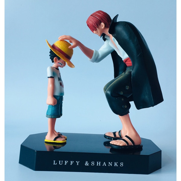 Merirosvopuolen poika osuu Luffyn päähän lyömällä klassiseen maastomalliin (Shanks osuu Luffyn päälaukkuun (350g)