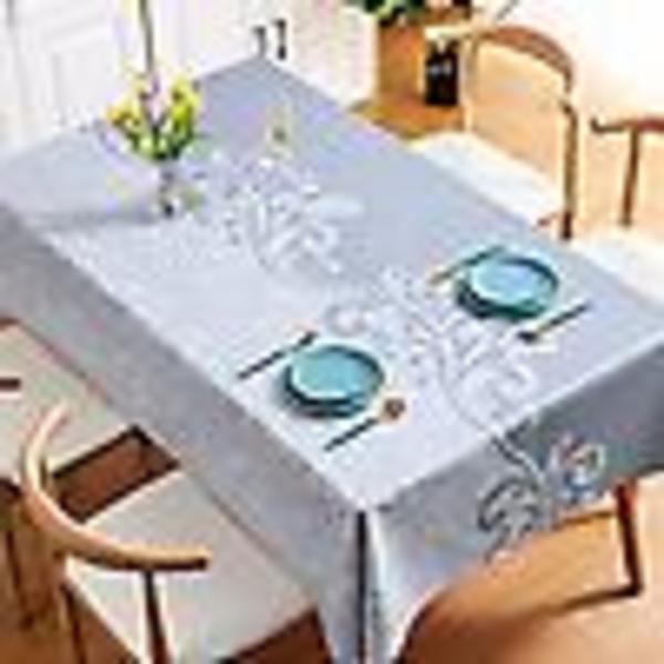 Duker for rektangulære bord, Vanntett duk Pvc-bordtrekk Vanntett duker for rektangulære bord, 120*170 cm (elegant grå)