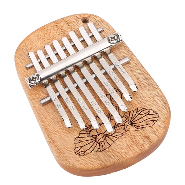 Gecko K-8CA Kalimba 8-näppäinen mini-lyömäsoitin kamferipuusta, jossa ripustusreikä