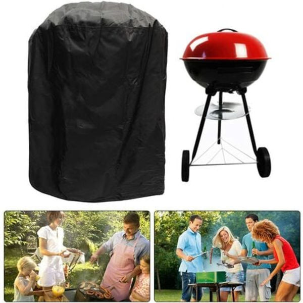 Rundt BBQ-trekk, rundt BBQ-trekk, Weber BBQ-trekk, rundt BBQ-trekk Vanntett Oxford-klut Anti-UV/regntett med oppbevaring