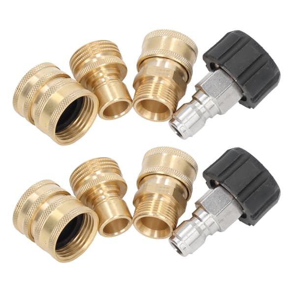 8PCS Högtryckstvätt Adapter Kit Snabbkoppling Metallkopplingar för Biltvätt