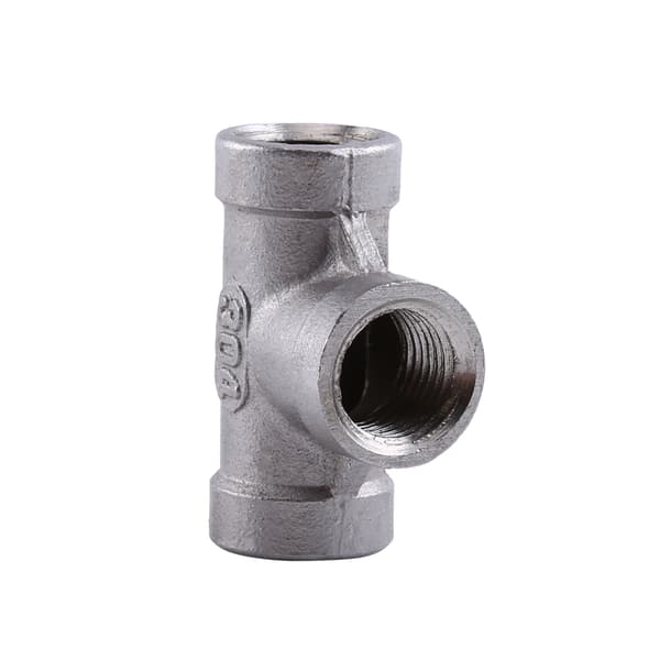 Rustfritt stål 304 3-veis innvendig gjenge rørfitting 1/4 tomme 37 mm Ny