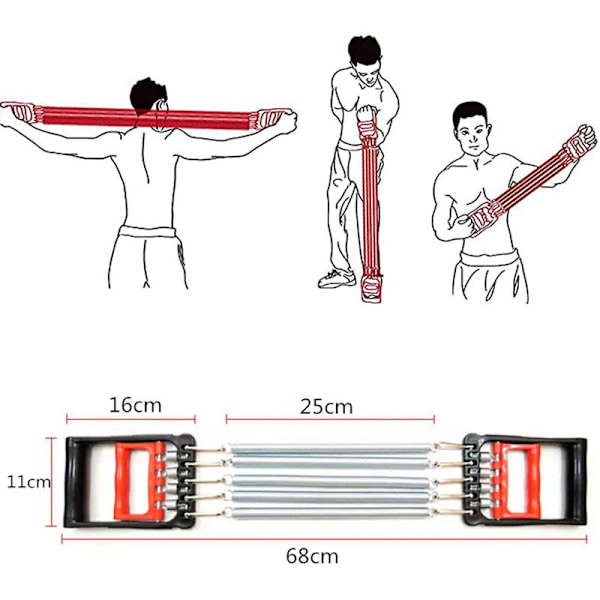 Dual-use stramme utvider bodybuilding treningsutstyr treningsutstyr multifunksjon motstand stålfjær trekker muskler,