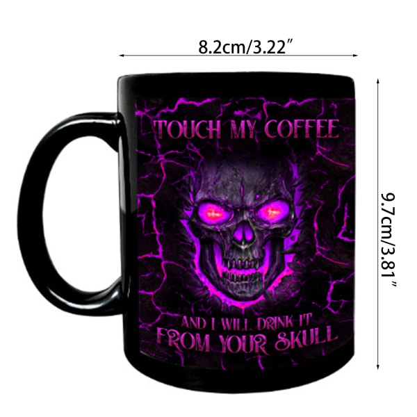 Rolig kaffemugg för beröring Mitt kaffe Jag kommer att dricka det Dödskalle 11 oz keramisk tekopp för män Kvinnor Halloween-julfödelsedagspresent null - 3