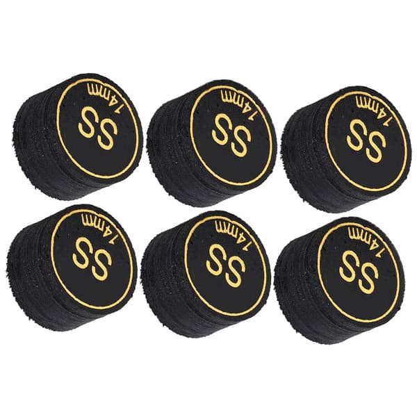 6 stk. Pool Cue Tips Professionelle Multi Layers Billard Pool Cue Tips Erstatning til Pool Cue og Snooker 14mm SS