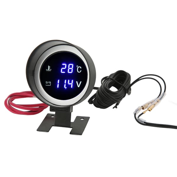 Digital vandtemperaturmåler LED Voltmeter DC 9V til 36V Blåt lys til bil motorcykel ATV