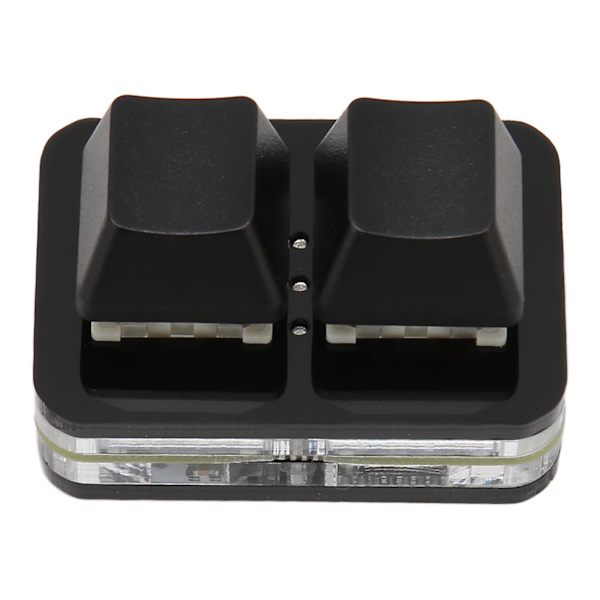 USB 2-tast Mini-tastatur Brugerdefineret RGB LED-baggrundsbelysning Makroprogrammeringstastatur til Windows til OS X til Linux Sort