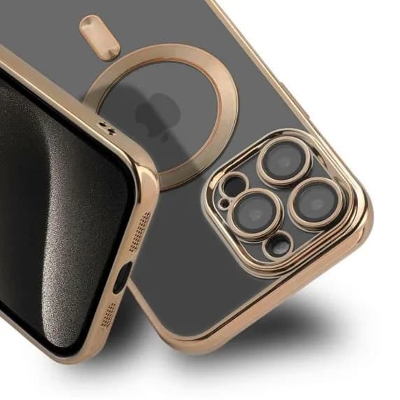 【HT】Luksuriøst telefondeksel med Magsafe iPhone 14 Pro Max - Gull