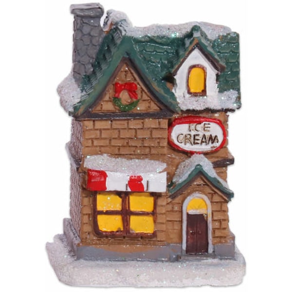 Luminous And Anime Christmas Village, Led Miniature Christmas Village House, Christmas Village Decoration, Colored Resin