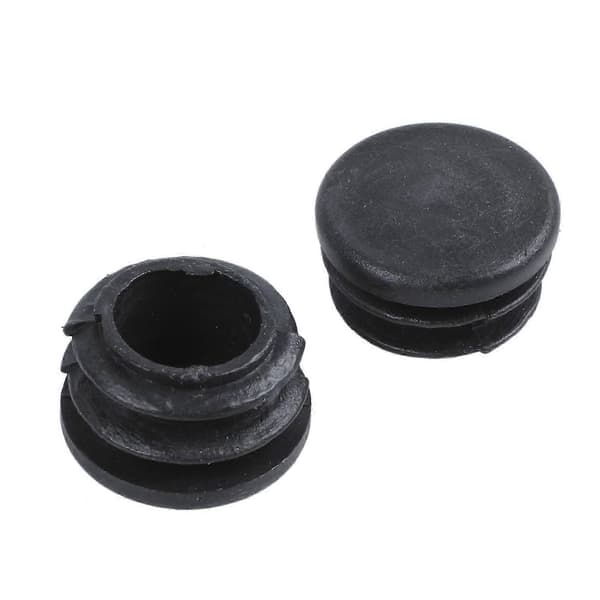 Rund plastlock stol bordsben räfflad rörinsats 22 mm diameter 150 st Black