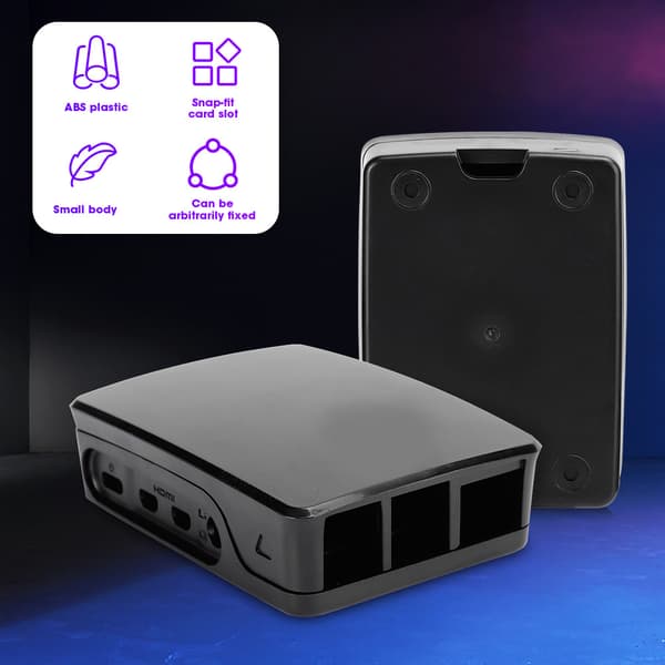ABS Kabinet Sort Hvid Passer til Raspberry Pi 4B Beskyttende Skal Sort