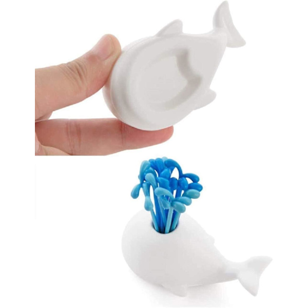 Animal Whale formet plast frugt tandstikker gaffel