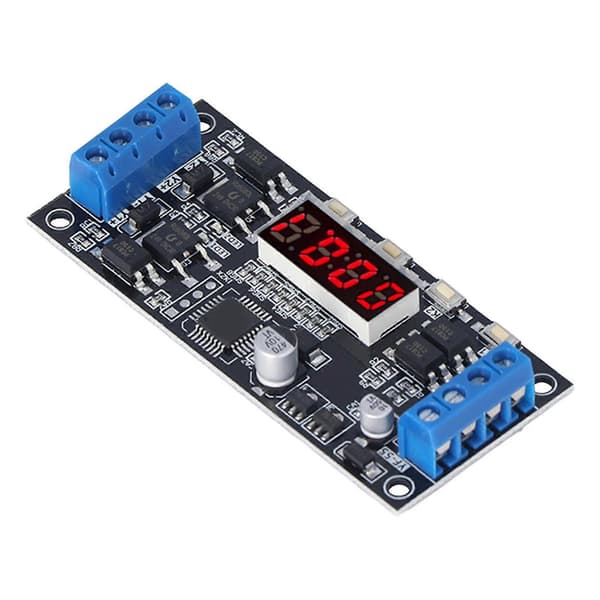 Timer Modul Trigger 2-vägs Multifunktionell Svart Justerbar Fördröjningstimerbrytare DC7-30V