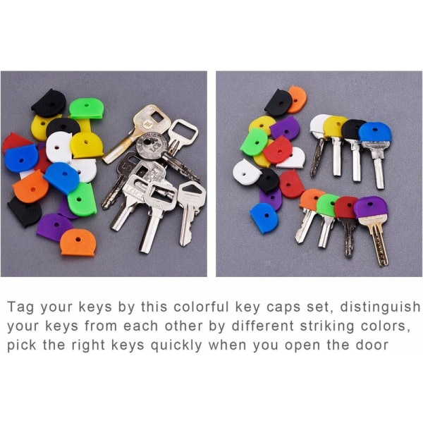 32 stykker Nøgle ID Cover Silikone Elastisk Nøgle Cover Fleksibelt nøgle cover til nem identifikation af dine nøgler,