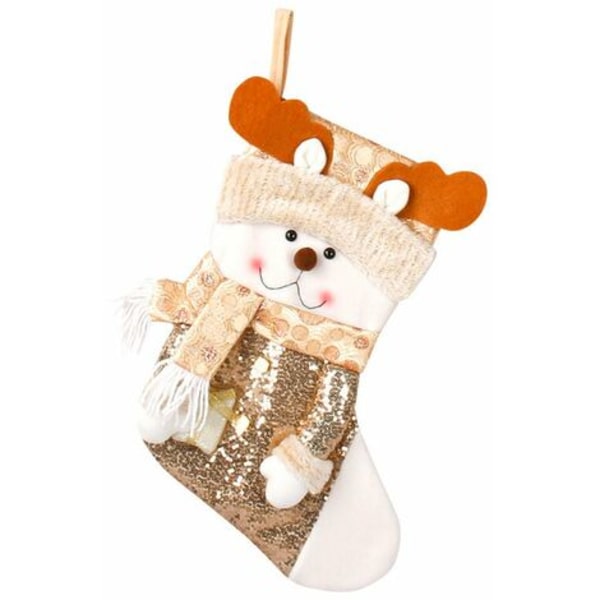 19" Ren Guld Glitter Strumpa Stuffer House Juldekoration, Christmas Mantel Ornament Present
