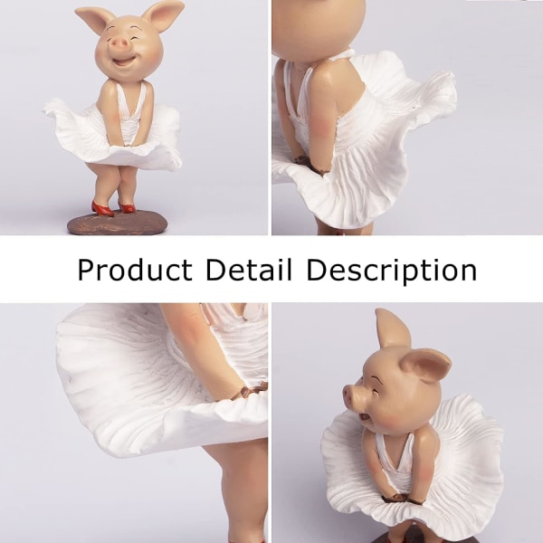 Kreativ søt gris simulering tegneserie dyremodell dekorasjon (monroe gris)