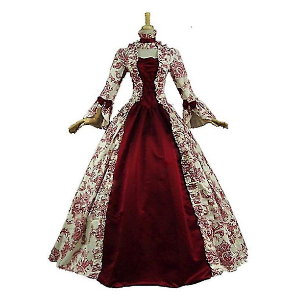 Europeisk middelalderprinsesse brudekjole halloween hoffkjole 3xl