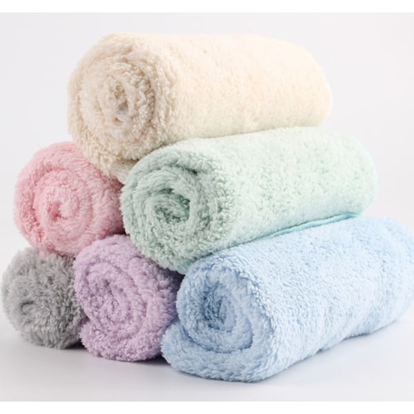 3 bitar absorberande korallfleece fyrkantig handduk förtjockad liten fyrkantig handduk liten handduk liten näsduk 30*30 (Coral velvet handduk - blå),