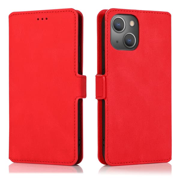 [HT] Plånboksfodral med flipfunktion för iPhone 15 (3-kortsfack) Grön