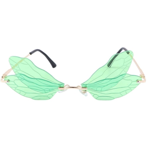 Kamuflasjeglass Dragonfly Wings Funny Fancy Dress-briller (grønn)