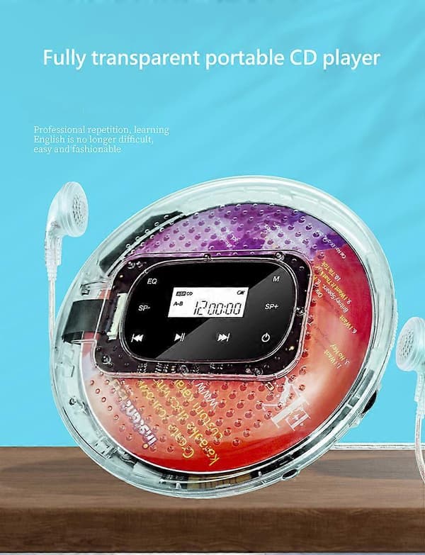 Kannettava CD Walkman Älykäs CD-soitin Kosketusnäyttö CD-oppimiskone Läpinäkyvä CD-soitinversio 0,5 5