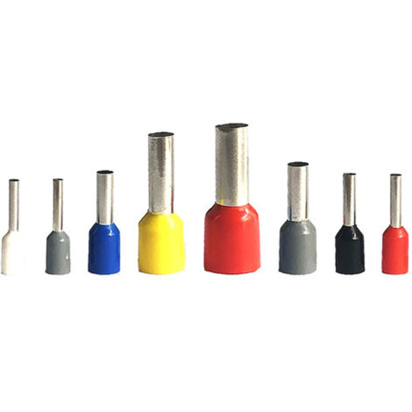 Rörterminal, stiftterminal (specifikation 0,25-10MM2) (vit/svart/röd/blå/gul/grå) blandad 1250PCS