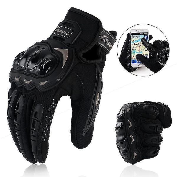 Handske Motorcykel Män Guantes Moto Gant Touch Screen Andas Motorcykel Racing Ridning Cykel Skyddshandskar Sommar Xinda black XL