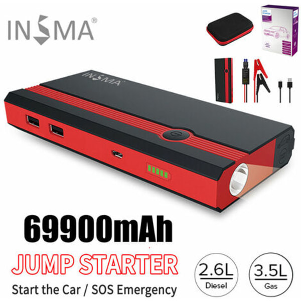 99900mAh 12V Bil Jump Starter Jump Starter Booster Bærbar USB-lader Mobil Power Bank Emergency Battery Survival Kit