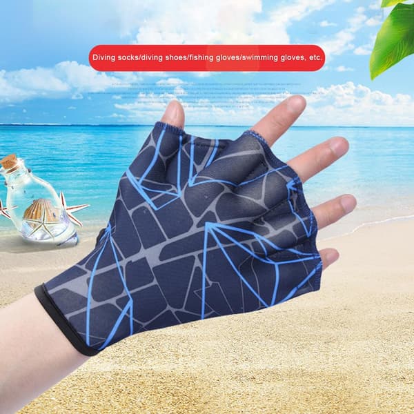 Aquatic Simträningshandskar Med Simhud Fingerlösa Vattenresistenta