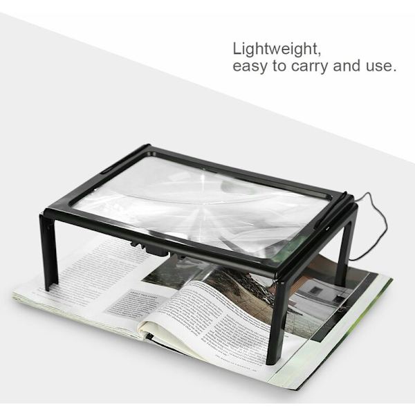 Bordsförstoring i läsglas med LED-ljus