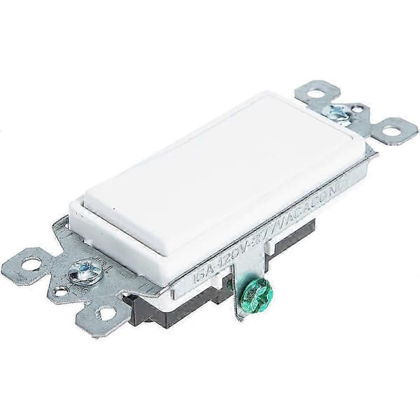 Erstatning 3-veis vippebryter lysbryter 15A Standard dekorasjonsbryter for lys 10.60X3.94X3.46CM Vit