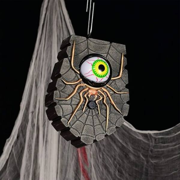 Halloween-dekorasjoner, Halloween-dørklokke, animert øyeeplet med skumle lyder, Halloween-dekor med lysende øyeeple for