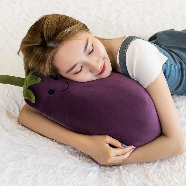 Lila auberginedocka kreativ grönsakssöt kudde (25 cm)