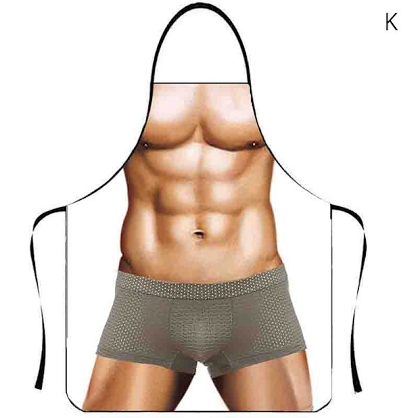 Muscle Man Sexy Woman Hauskat keittiöesiliinat naisen kodin sisustukseen K