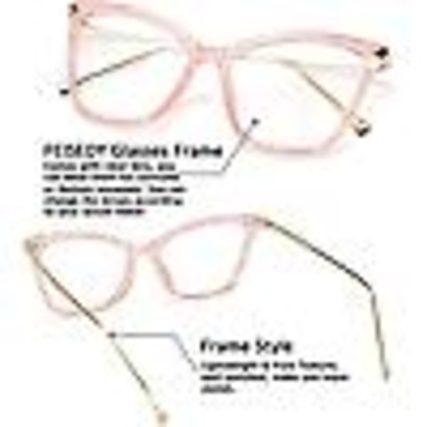 Oversized Cat Eye Brilleinnfatning med klare linser Brillebriller for kvinner B2460