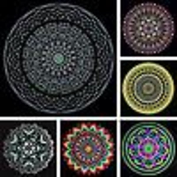 8 st 15 cm svart mandala kraftpapper rund kartong för att måla DIY-kartong för konstnärsmålare