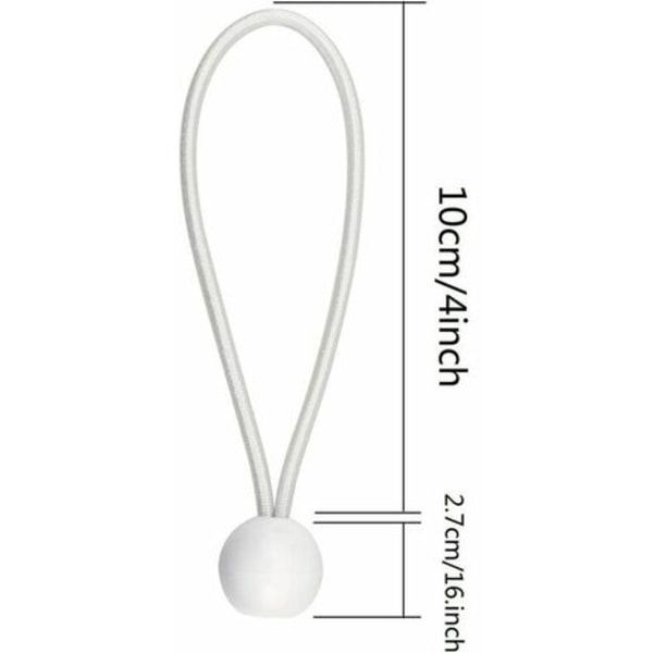 50 stk Elastiske ballstrikksnorer, presenningsstrammer for lysthus, camping, teltsnorer, gardinforlengersele, 10 cm