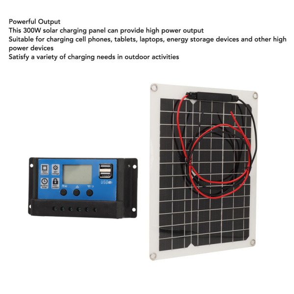 300W Solar Charging Panel DC 12V/24V Controller 50A Vattentät Controller Set Utomhus bärbar energilagringsudstyr
