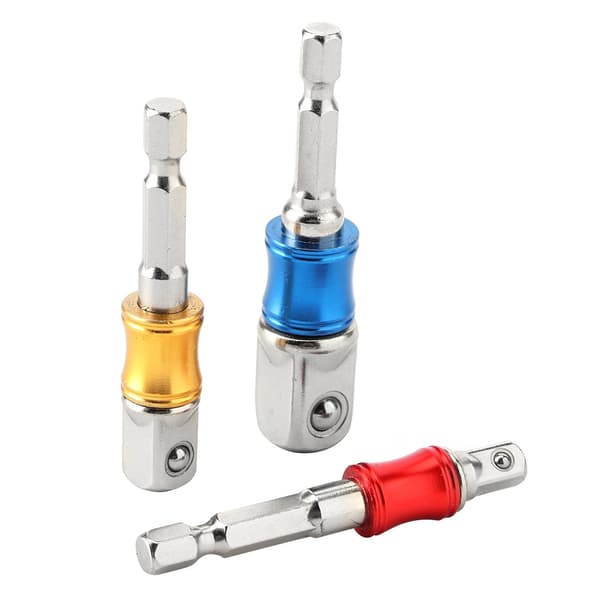 3-pack Hexborrbitsadapter för elverktyg 1/4 tum, 3/8 tum, 1/2 tum Typ A