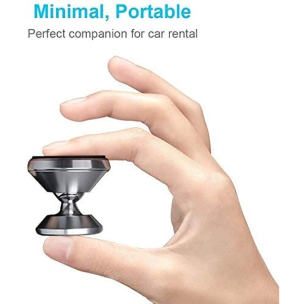 2 stk Paste-sølv biltelefonholder Fast magnetisk sugekoppholder Universal bilutstyr