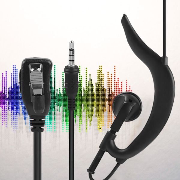 3,5 mm Öronkrok Hörlur med PTT-knapp och Mikrofon - Enkelsidig Hörlur för Walkie Talkies