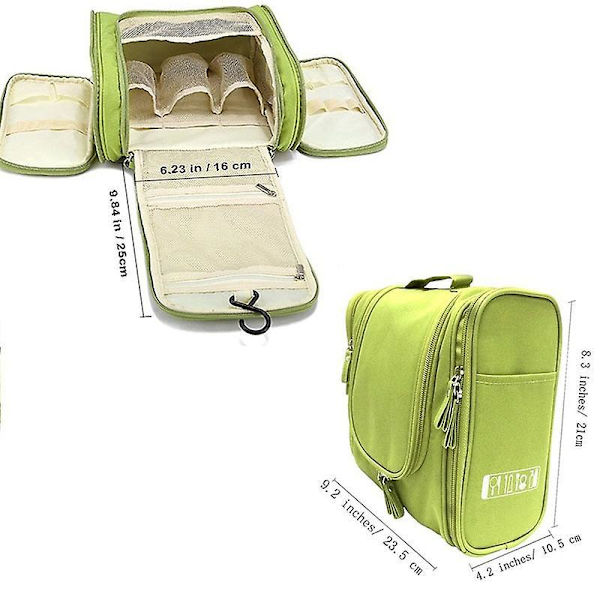 Hanging Waterproof Men Women Toiletry Makeup Bag Travel Neceser Kit Cosmetic Carry Organizer Beauty Case green