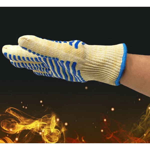Varmebestandige flammehæmmende BBQ-handsker Anti-Cut silikone skridsikre madlavningshandsker